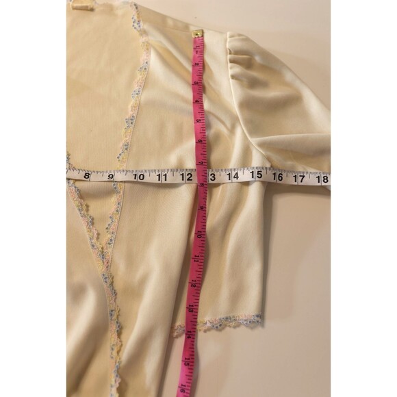 Vintage 70s Empire Waist Cream Maxi Dress Jacket Lace Trim Boho Prairie Bridal - Picture 14 of 16